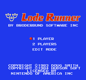 Титульный экран из игры Lode Runner / Лоуд Раннер (Золотоискатель)