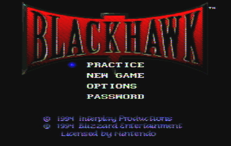 Титульный экран из игры BlackHawk / БлэкХоук