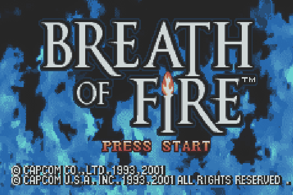Титульный экран из игры Breath of Fire / Дыхание Огня