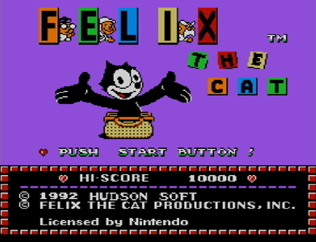 Титульный экран из игры Felix the Cat / Кот Феликс