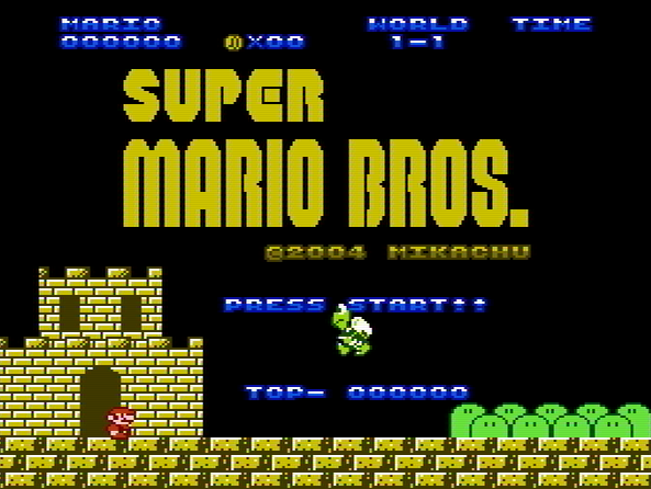 Титульный экран из игры Super Mario Bros. (Zoku Jun Mario)