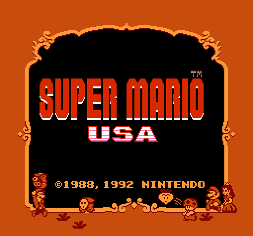 Титульный экран из игры Super Mario USA / Супер братья Марио USA
