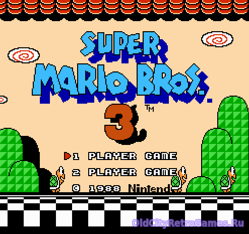 Титульный экран из игры Super Mario Bros 3 / Супер братья Марио 3