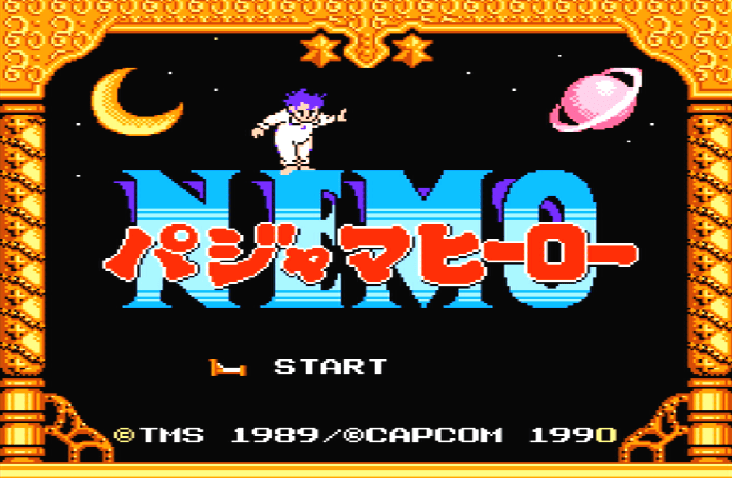 Титульный экран из игры Pajama Hero Nemo (パジャマヒーローNemo) / Немо. Маленький Герой в Пижаме