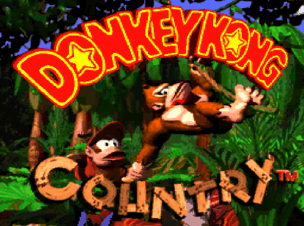 Титульный экран из игры Donkey Kong Country / Страна Донки Конга