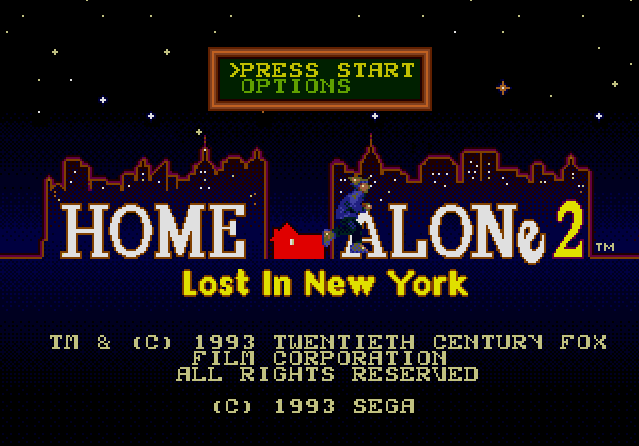 Титульный экран из игры Home Alone 2  Lost in New York / Один Дома 2 Потерянный в Нью Йорке.