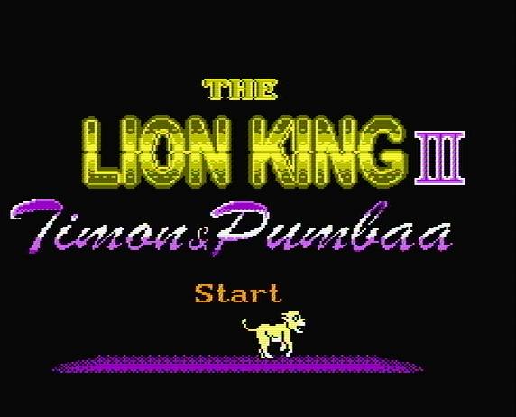 Титульный экран из игры Lion King III, The - Timon and Pumbaa / Король Лев 3 Тимон и Пумба