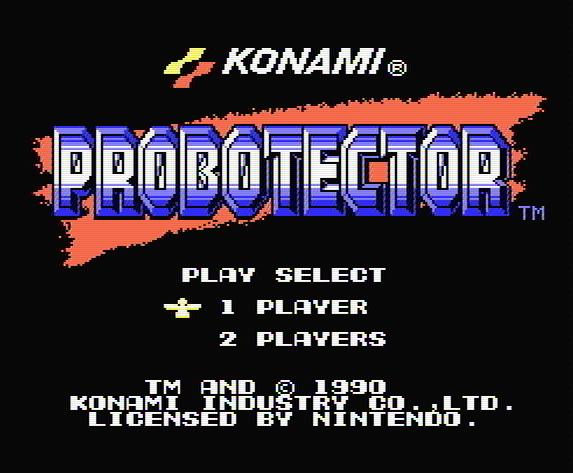 Титульный экран из игры Probotector / Проботектор