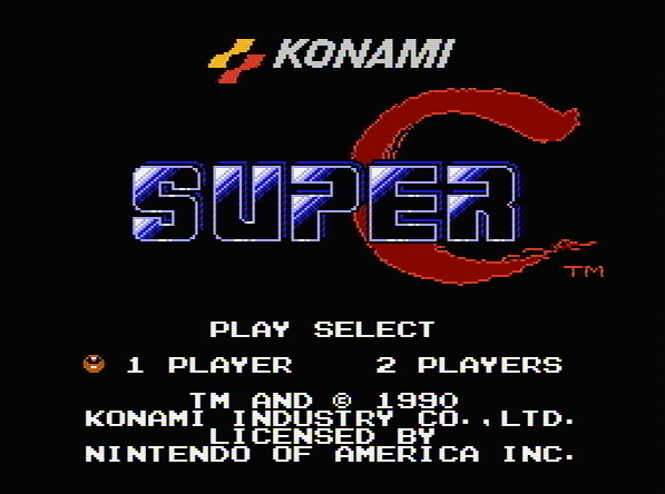 Титульный экран из игры Super C / Супер К