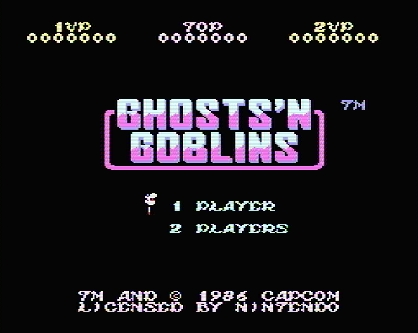 Титульный экран из игры Ghosts 'n Goblins / Призраки и Гоблины