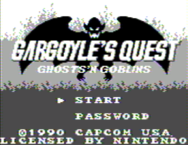 Титульный экран из игры Gargoyle's Quest / Квест Гаргульи