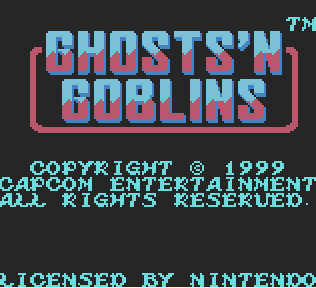 Титульный экран из игры Ghosts 'n Goblins / Призраки и Гоблины