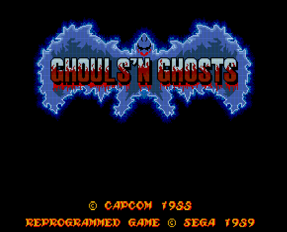 Титульный экран из игры Ghouls 'N Ghosts (Dai Makaimura) / Гули и Призраки