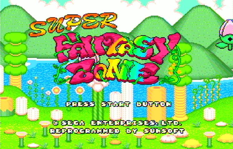 Титульный экран из игры Super Fantasy Zone / Супер Фантазийная Зона