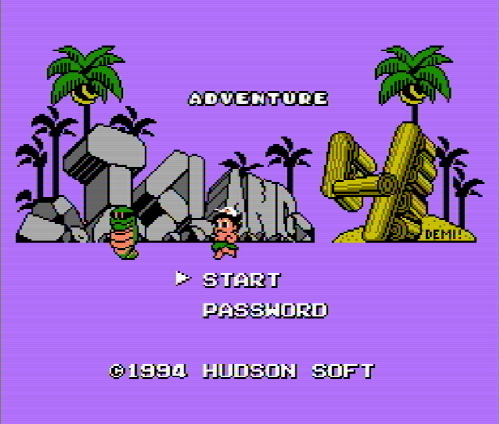 Титульный экран из игры Adventure Island 4 / Приключения на Острове 4