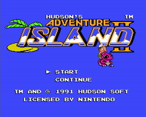 Титульный экран из игры Adventure Island 2 / Приключения на Острове 2