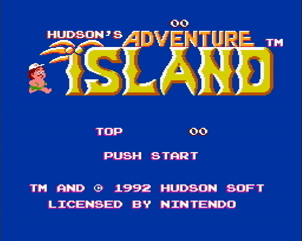 Титульный экран из игры Adventure Island / Приключения на Острове