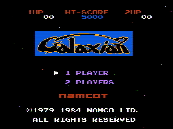 Титульный экран из игры Galaxian / Галактический