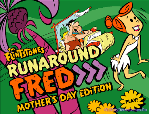 Титульный экран из игры The Flintstones Runaround Fred / Флинтстоуны: Поездки Фреда