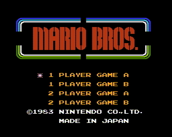 Титульный экран из игры Mario Bros / Братья Марио
