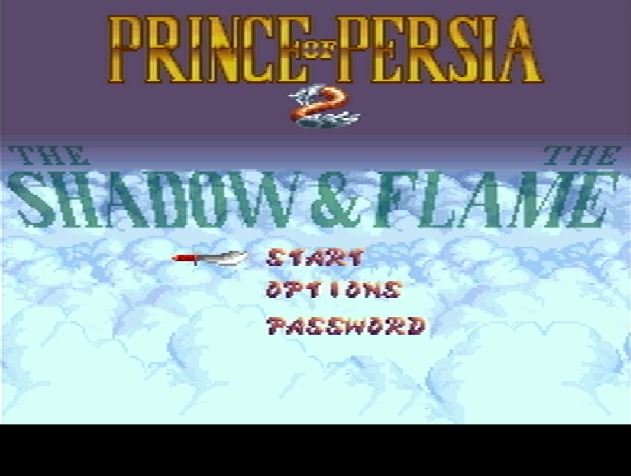 Титульный экран из игры Prince of Persia 2 - The Shadow & The Flame / Принц Персии 2 - Тень и Пламя