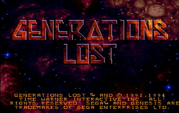 Титульный экран из игры Generations Lost / Погибшие Поколения