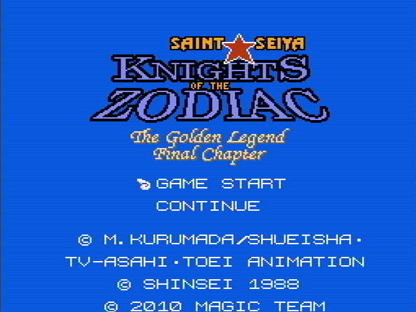 Титульный экран из игры Saint Seiya: Knights of the Zodiac - The Golden Legend Final Chapter / Святой Сейя - Рыцари Зодиака