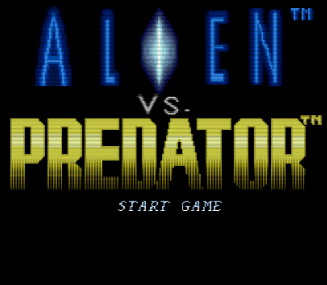 Титульный экран из игры Alien vs. Predator / Чужой против Хищника