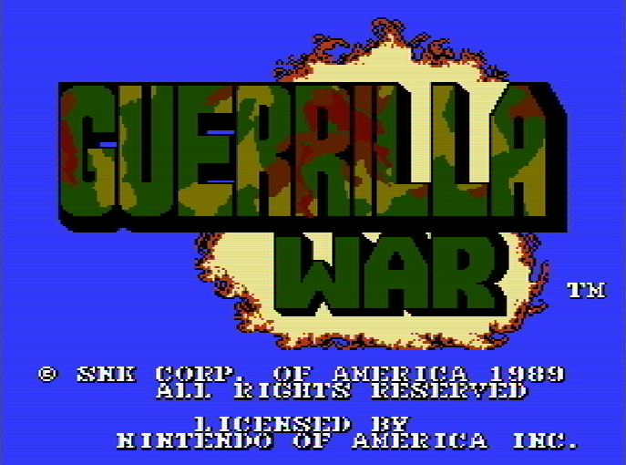 Титульный экран из игры Guerrilla War / Партизанская Война.