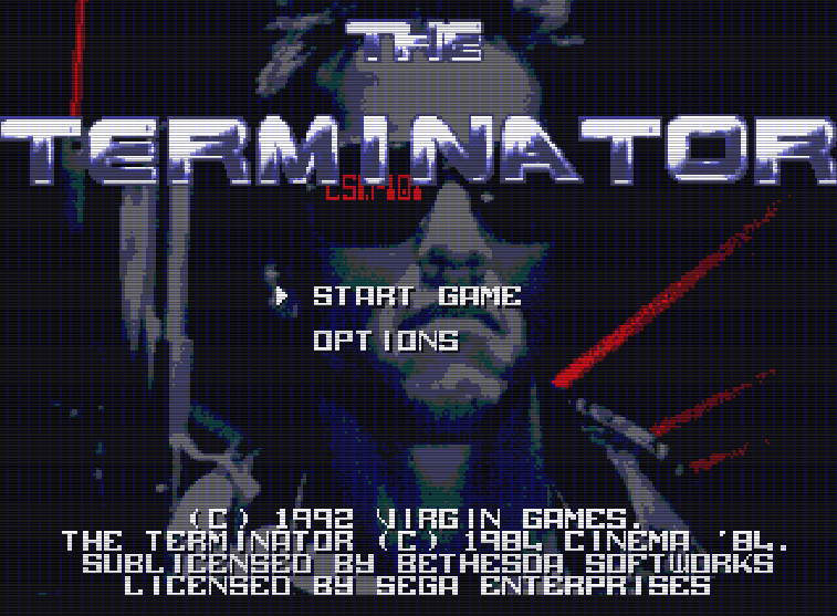 Титульный экран из игры Terminator 'the / Терминатор