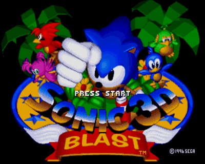 Титульный экран из игры Sonic 3D Blast: Flickies Island / Соник 3Д Бласт Остров Флики