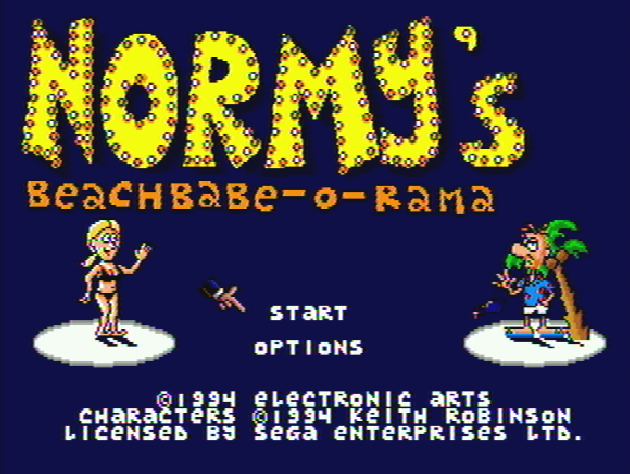 Титульный экран из игры Normy's Beach Babe-O-Rama / Пляжная Бэйбэ-рама Норми