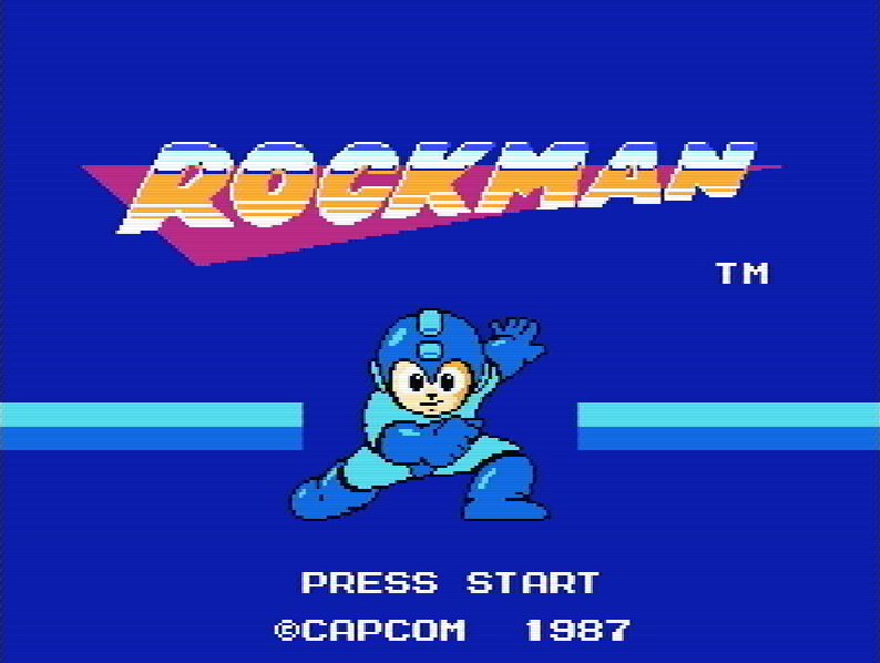 Титульный экран из игры Rockman / ロックマン