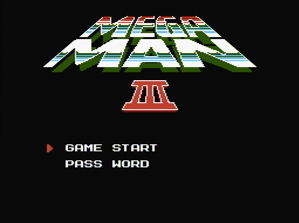 Титульный экран из игры Mega Man 3 / Мега Мен 3