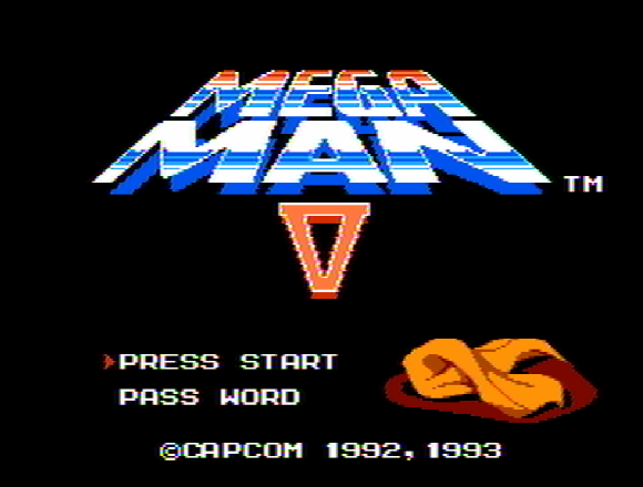 Титульный экран из игры Mega Man 5 / Мега Мен 5