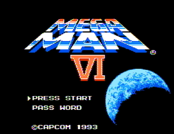 Титульный экран из игры Mega Man 6 / Мега Мен 6