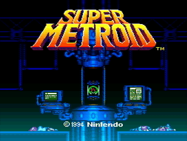 Титульный экран из игры Super Metroid / Супер Метроид