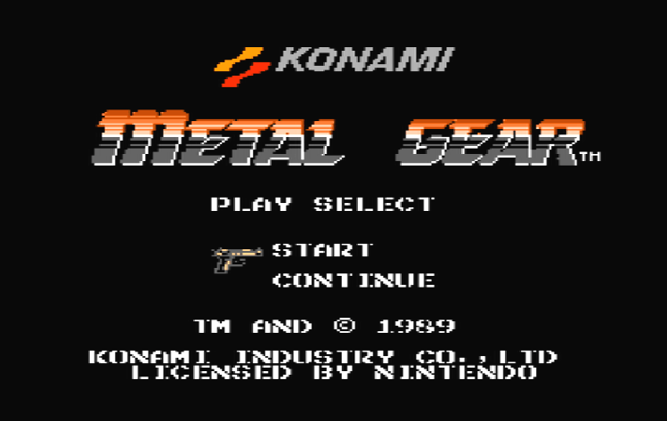 Титульный экран из игры Metal Gear / Метал Гир