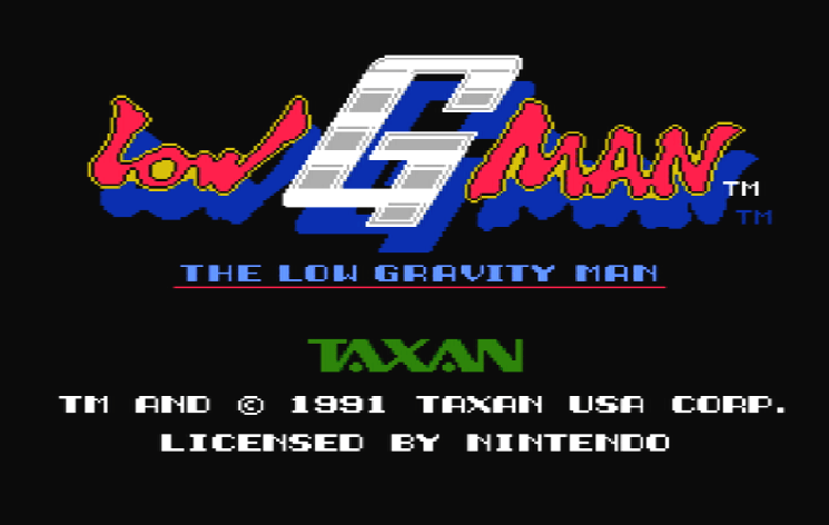 Титульный экран из игры Low G Man - The Low Gravity Man / Человек Низкой Гравитации