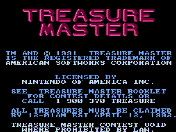 Титульный экран из игры Treasure Master / Мастер Сокровищ