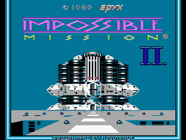 Титульный экран из игры Impossible Mission II / Невыполнимое Задание 2
