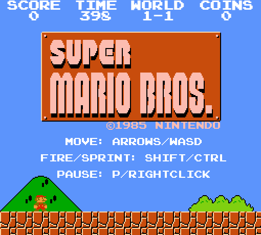 Титульный экран из игры Super Mario Maker / Супер Марио Мейкер.