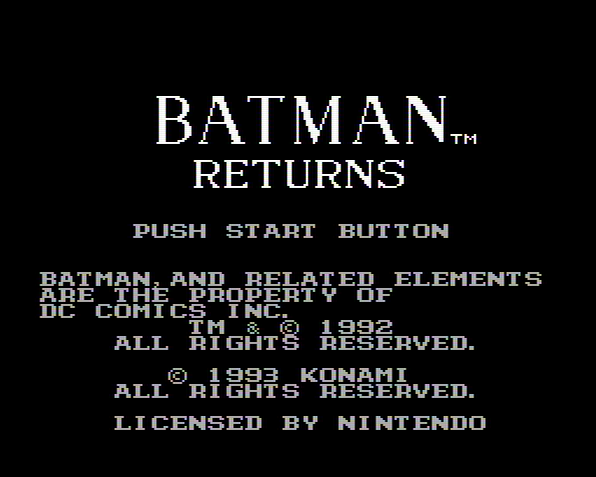 Титульный экран из игры Batman Returns / Бэтмен Возвращается
