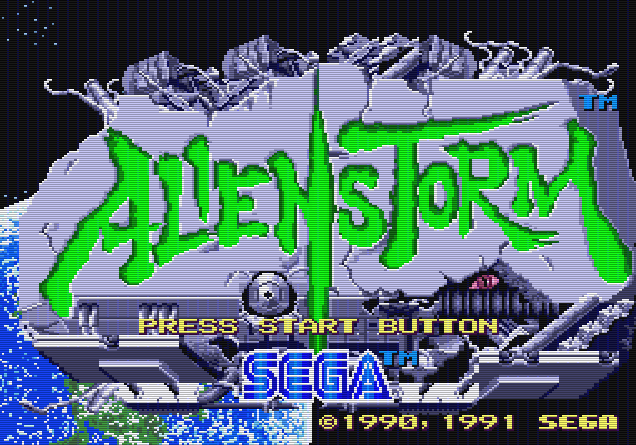 Титульный экран из игры Alien Storm / Штурм (Нашествие) Чужих