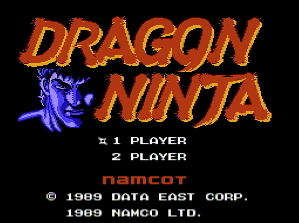 Титульный экран из игры Dragon Ninja /ドラゴンニンジャ