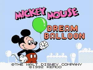 Титульный экран из игры Mickey Mouse: Dream Balloon / Микки Маус и Шарик Мечты