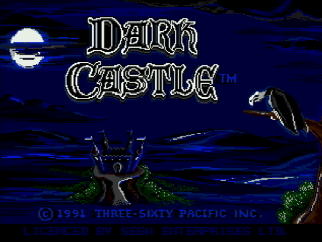 Титульный экран из игры Dark Castle / Тёмный Замок