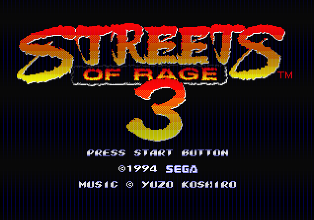 Титульный экран из игры Streets of Rage 3 / Улицы Ярости 3