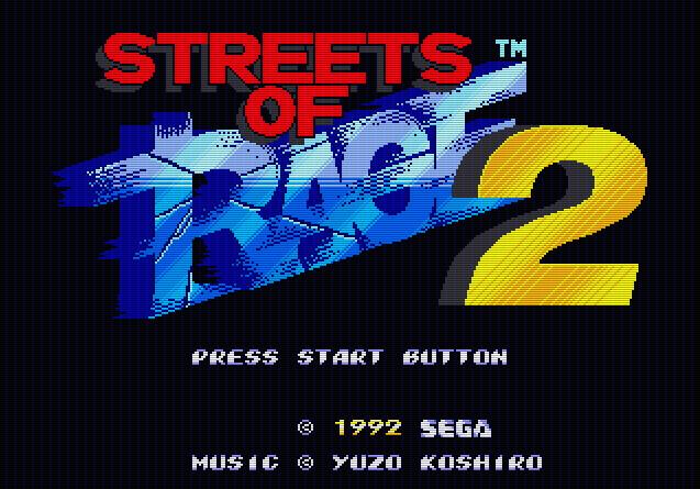 Титульный экран из игры Streets of Rage 2 / Улицы Ярости 2