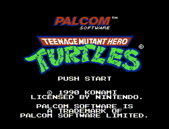 Титульный экран из игры Teenage Mutant Ninja Turtles / Черепашки Ниндзя